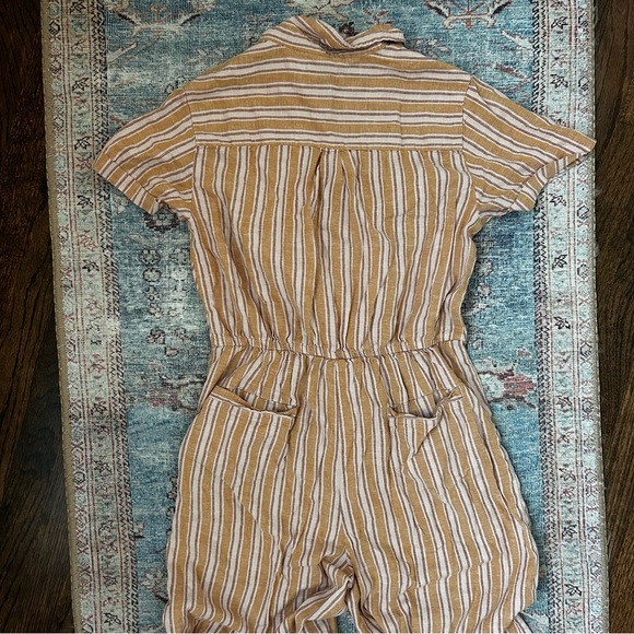 Toad&Co Taj Short Sleeve Jumpsuit in Sunset Stripe | size small - Picture 5 of 7